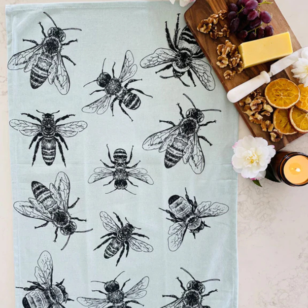 Picture of Bee Tea Towel - Green