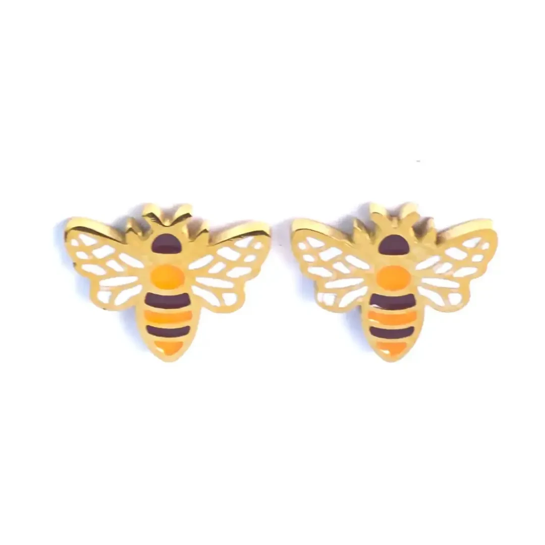 Bee gold earrings