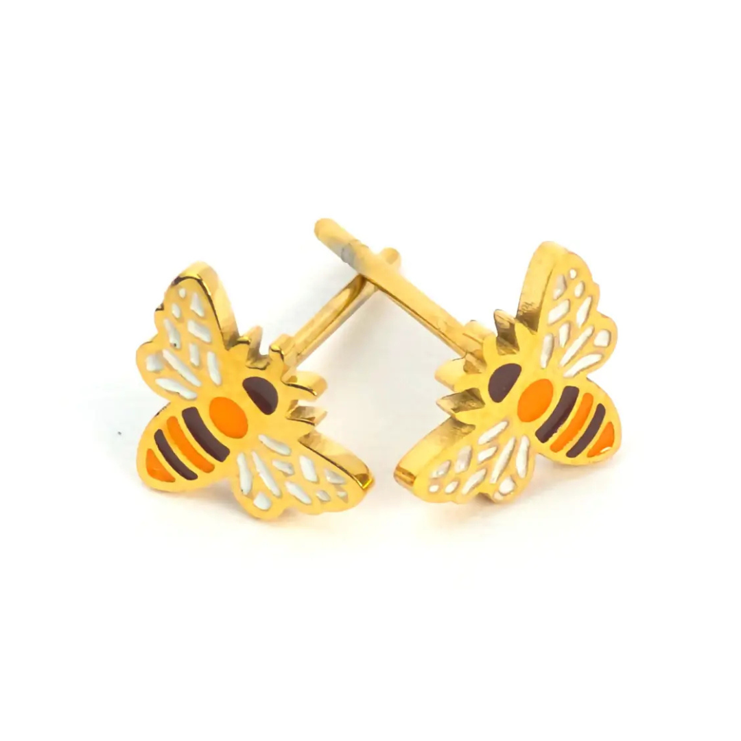 Bee gold earrings